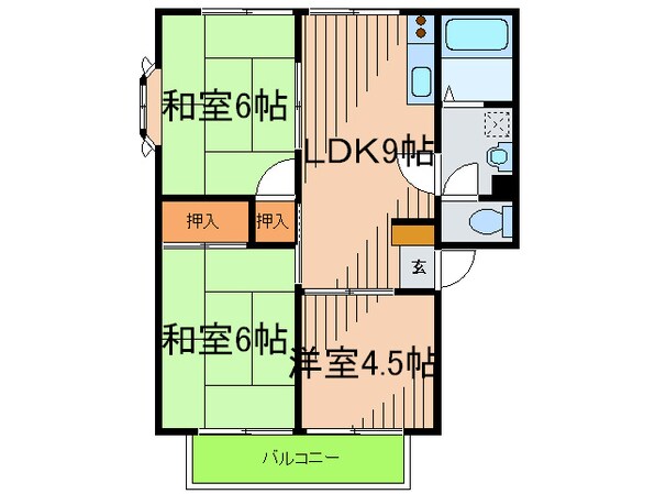 サンビレッジ三ツ池台Ａの物件間取画像